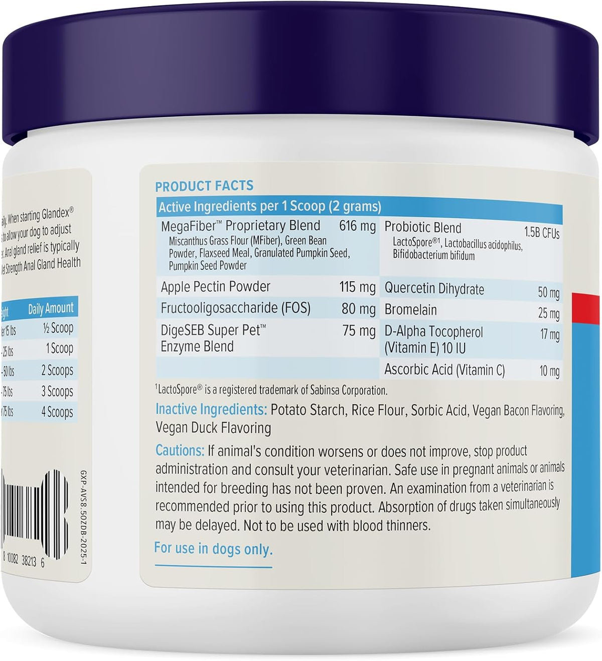 Glandex Dog Fiber Supplement Powder for Anal Glands with Pumpkin, Digestive Enzymes & Probiotics