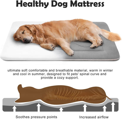 JoicyCo Extra Large Dog Bed Soft Dog Crate Pad Mat 48 in Non-Slip Bottom Washable Dog Sleeping
