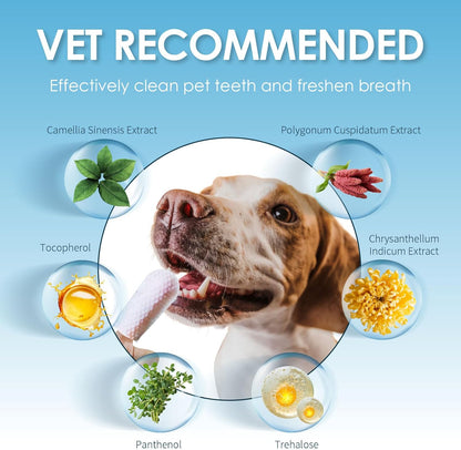Mooncat Dental Finger Wipes for Dogs & Cats - Easy Teeth Cleaning to Remove Plaque, Tartar &