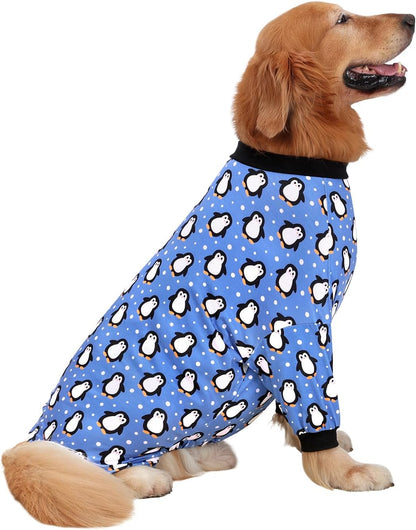 HDE Dog Pajamas One Piece Jammies Jumpsuit Pet Clothes Outfit Stretchy Lightweight Comfy Shirt Pjs