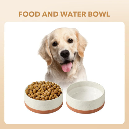 Ceramic 8.2inch Dog Bowl for Large Breed Dogs, Anti-Slip and Weighted Pet Food and Water