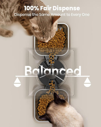 oneisall Automatic Cat Feeder for 2 Cats, 20 Cups/5L Automatic Cat Food Dispenser for Small Pets