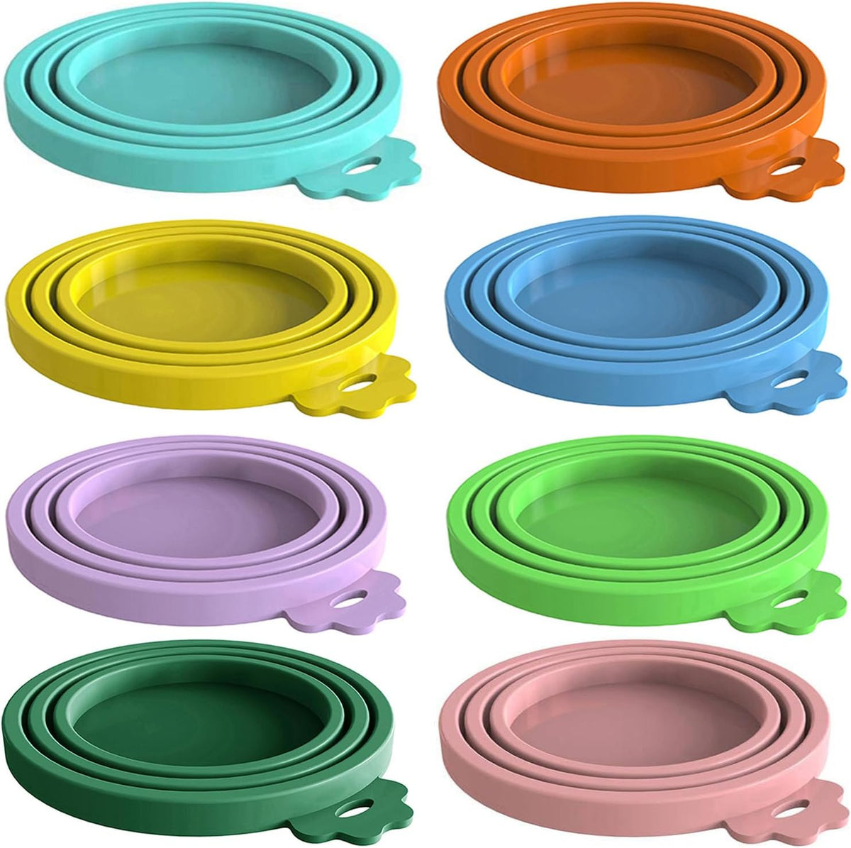8 pack Silicone Pet Food Can Lids for 3 Standard Size Food Cans for Pet Food Cans or Canned Goods