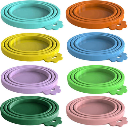 8 pack Silicone Pet Food Can Lids for 3 Standard Size Food Cans for Pet Food Cans or Canned Goods