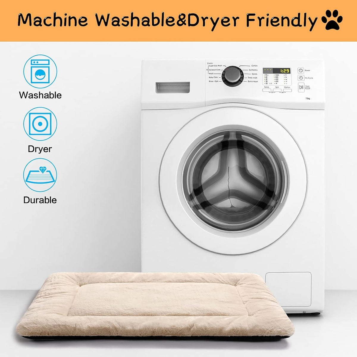 Dog Beds Crate Pad for Extra Small Dogs Ultra Soft Dog Crate Bed Washable & Anti-Slip Kennel Pad