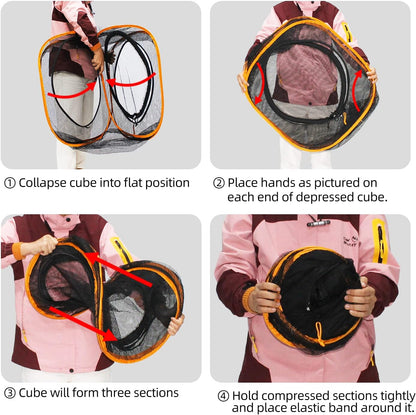 Collapsible Cat Play Tunnel + Cube with Three Ways for Indoor and Outdoor, Cat Enclosure, Tunnel