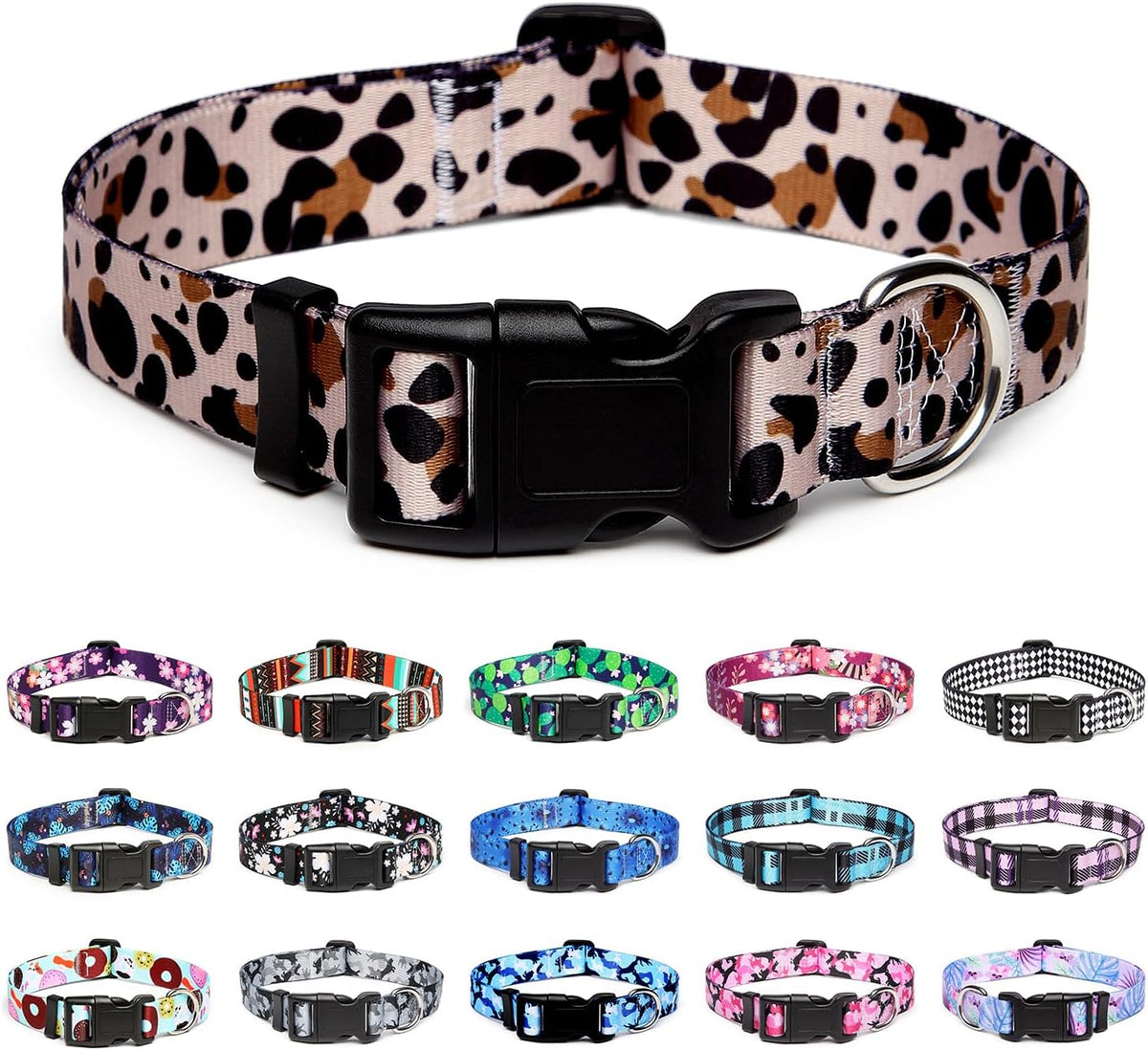 Mercano Adjustable Dog Collar - Special Design Patterns, Soft Nylon Comfortable Durable Pet Collar
