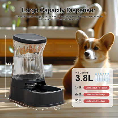 Gardner Pet Automatic Dog Water Dispenser Gravity Stainless Steel Water Waterer Feeder, 100%