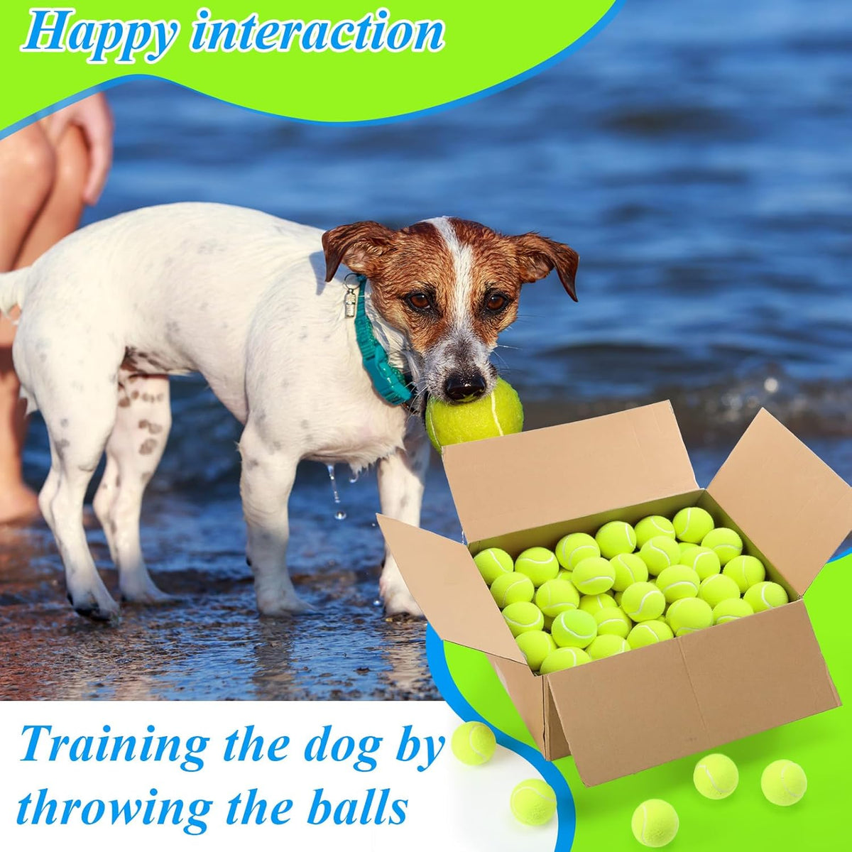 Skylety 100 Pcs 2.5 inch Squeaky Tennis Balls Bulk for Dogs Bouncy Floatable Tennis Balls Dog