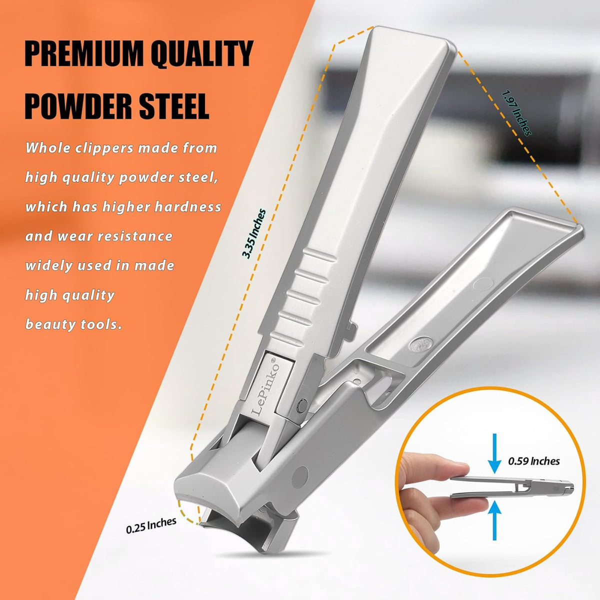 Nail Clipper for Thick Toenails and Fingernails, Portable Toenails Clippers for Seniors, Nail