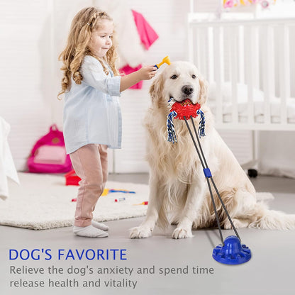 Aggressive Chewer Dog Toys - Rope Toys with Suction Cup, Teething Treats & Puzzle Food Dispensing