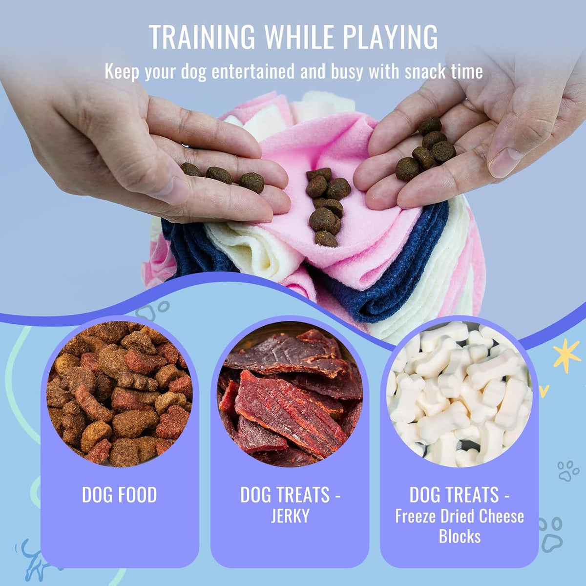 Pet Snuffle Ball, Puzzle Sniffing Interactive Dog Ball for Blind Dogs Training Stress Relief Dog