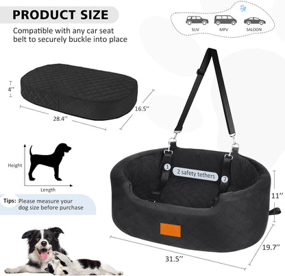 Dog Car Seat for Medium Dogs Up to 50 lbs, Pet Booster Seat for Cars SUVs and Trucks, Travel Dog