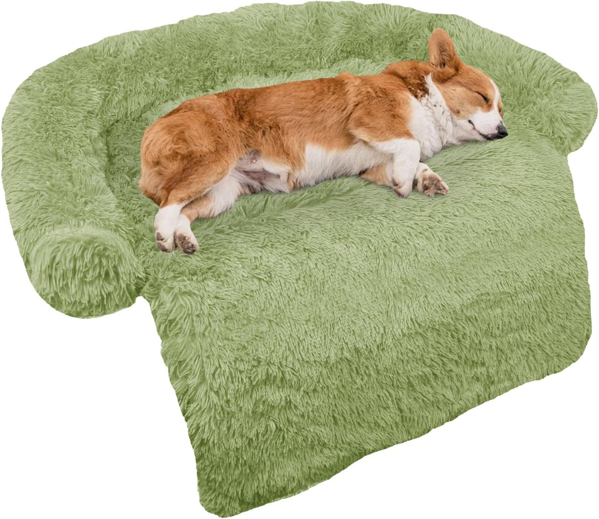 GGIB Calming Dog Bed Fluffy Plush Dog Mat for Furniture Protector with Removable Washable Cover for
