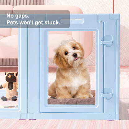 DIY Clear Acrylic Dog Playpen House,Quick Easy Assembly and Disassembly,Strong Floor Suction,Indoor