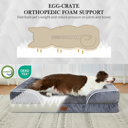 Comfort Expression Waterproof Large Dog Beds Orthopedic Foam Dog Beds Sofa Comfy Pet Bed with