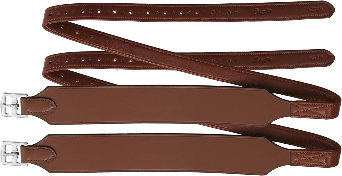 Exion Wide Stability Stirrup Leathers for English Saddles | Premium Cowhide Leather | Enhanced Leg