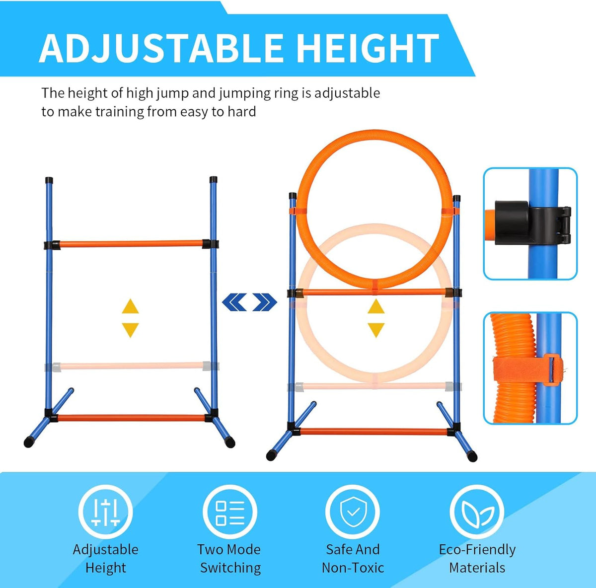 Dog Agility Training Equipment, 72-Piece Obstacle Course Training Starter Kit Indoor Outdoor Game