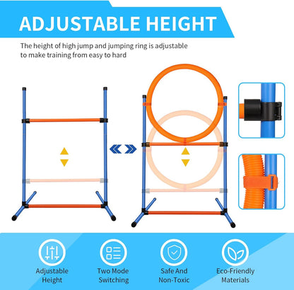 Dog Agility Training Equipment, 72-Piece Obstacle Course Training Starter Kit Indoor Outdoor Game