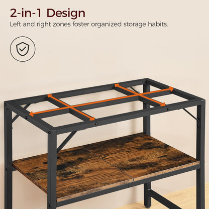 30 Gallon Fish Tank Stand, Aquarium Stand with 2-Tier Storage Shelves, Heavy Duty Breeder Turtle