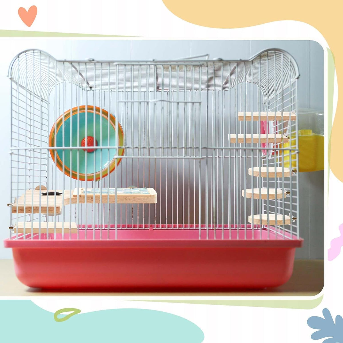 Set of 9 Wooden Hamster Cage Platform Chinchilla Ledges and L Shaped Round Hole Rat Cage