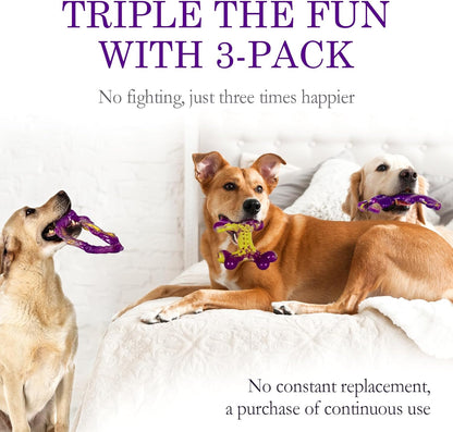 Tough Dog Toys for Aggressive Chewers 3 Pack, Indestructible Dog Toy for Large Dogs, Bacon