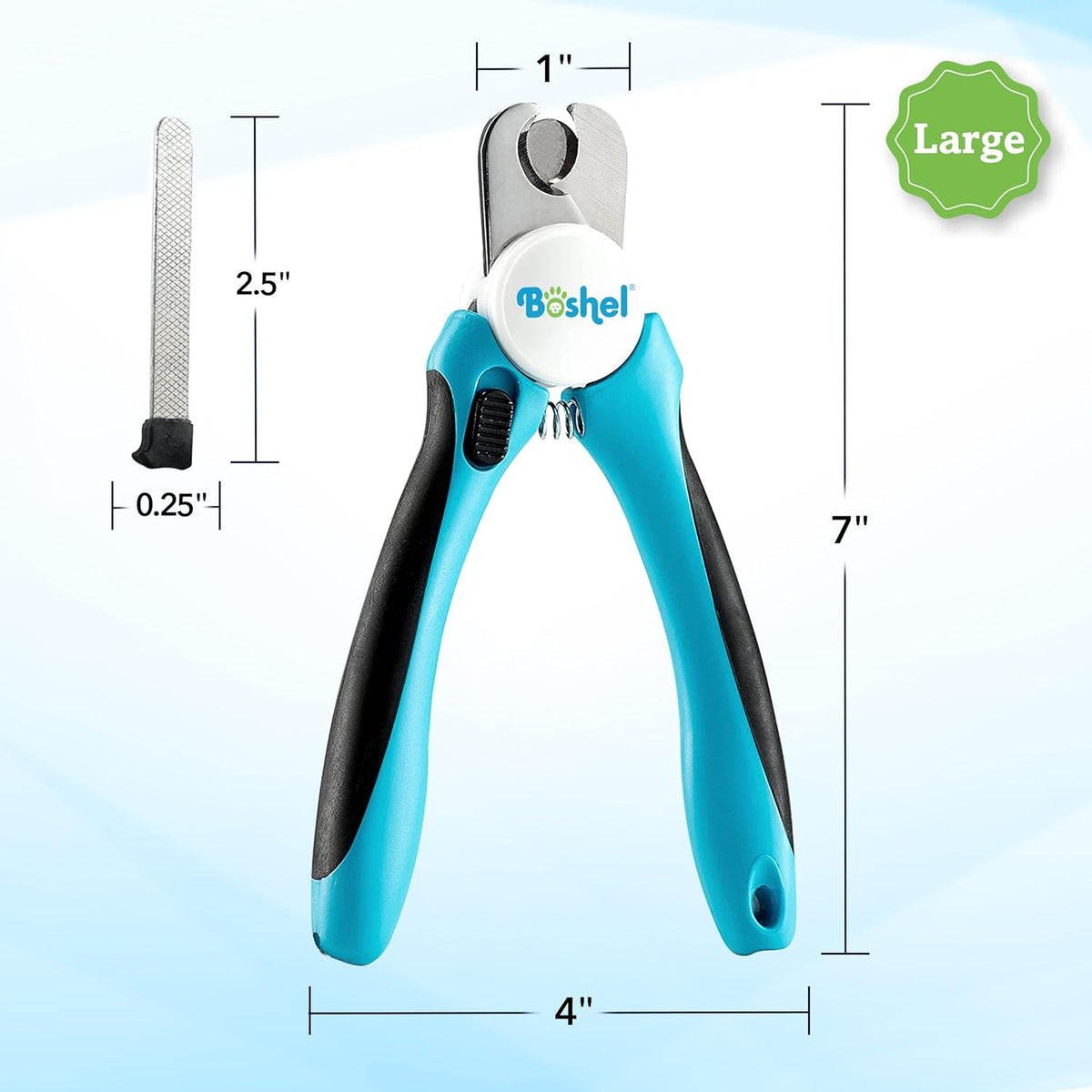 Dog Nail Clippers and Trimmer by Boshel - with Safety Guard to Avoid Over-Cutting Nails & Free Nail