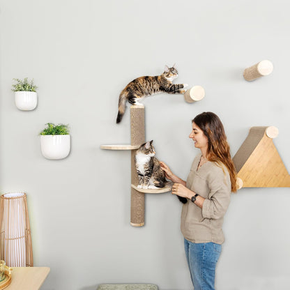 Cat Climbing Wall System – Modern Floating Shelves & Perches for Cats - Sunrise Steps | Ascentials