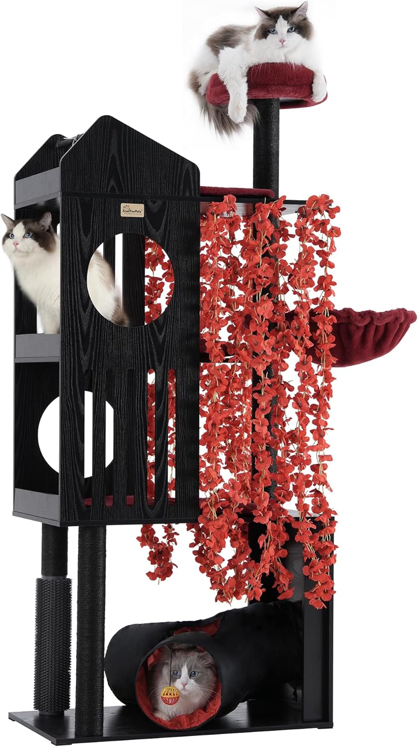 FourFurPets Gothic Cat Tree, 67" Cat Tower for Indoor Cats, Maine Coon Cat Tree for Large Cats 20
