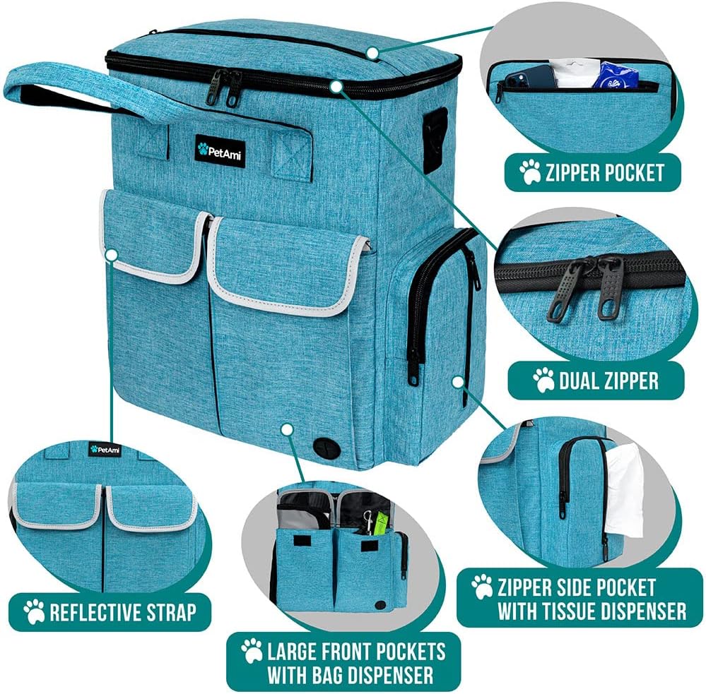 PetAmi Dog Travel Bag Pet Supplies Accessories Organizer for Traveling, Camping, Weekend; Cat Pet