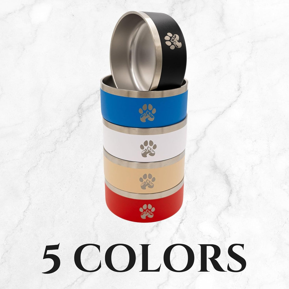 Stainless Steel Dog Bowl for Small-Large Dogs | Double Wall Insulated, Non-Slip Base Heavy Duty