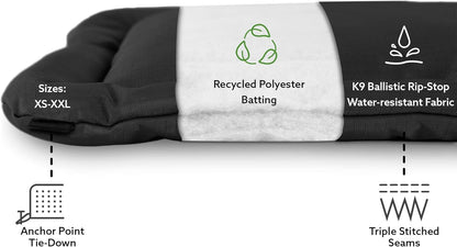 K9 Ballistics Tough Ripstop Dog Crate Pad - Durable & Machine Washable with Non-Skid Bottom and