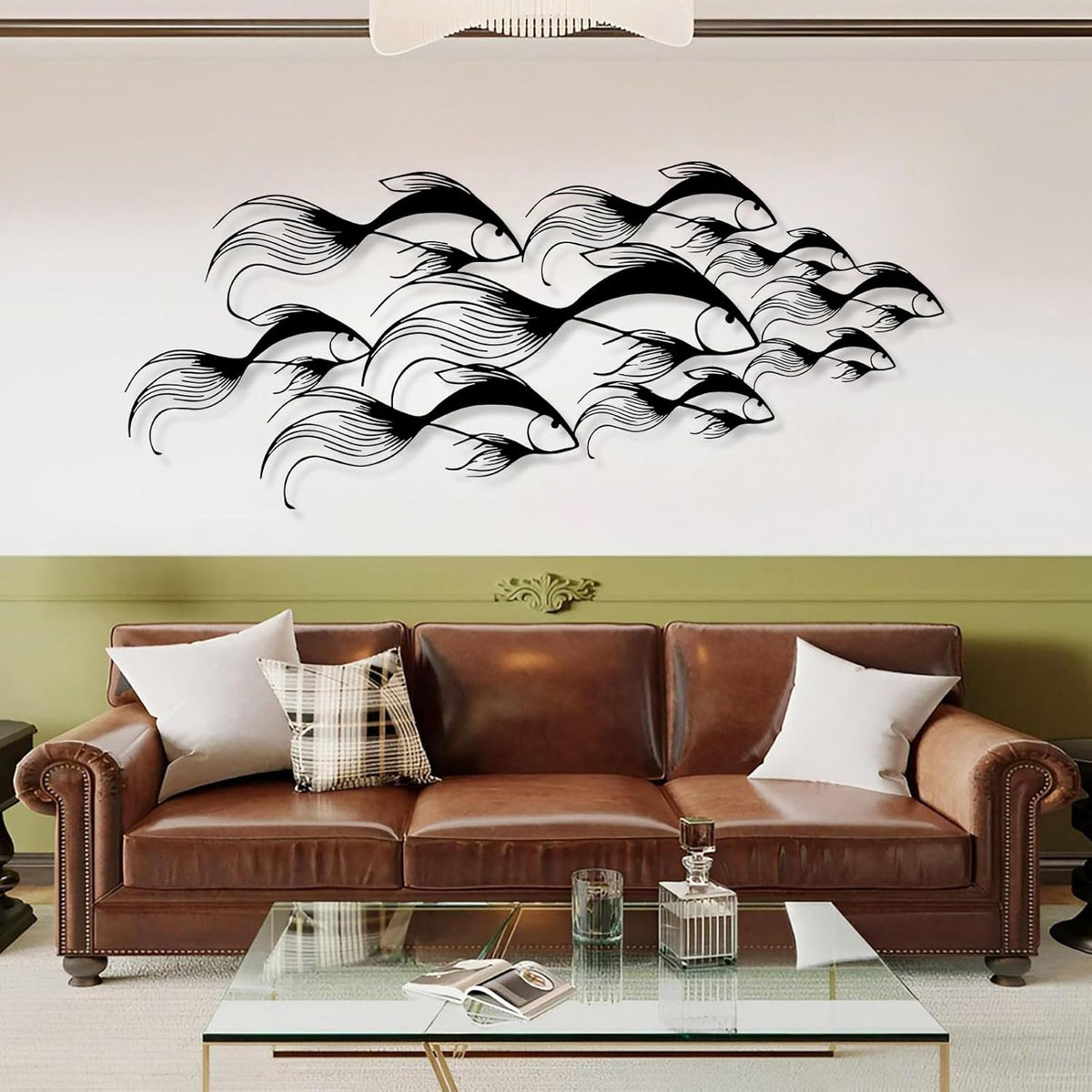 School of Fish Metal Wall Art, Metal Fish Wall Decor, Sea Life Wall Art, Large Nautical Wall