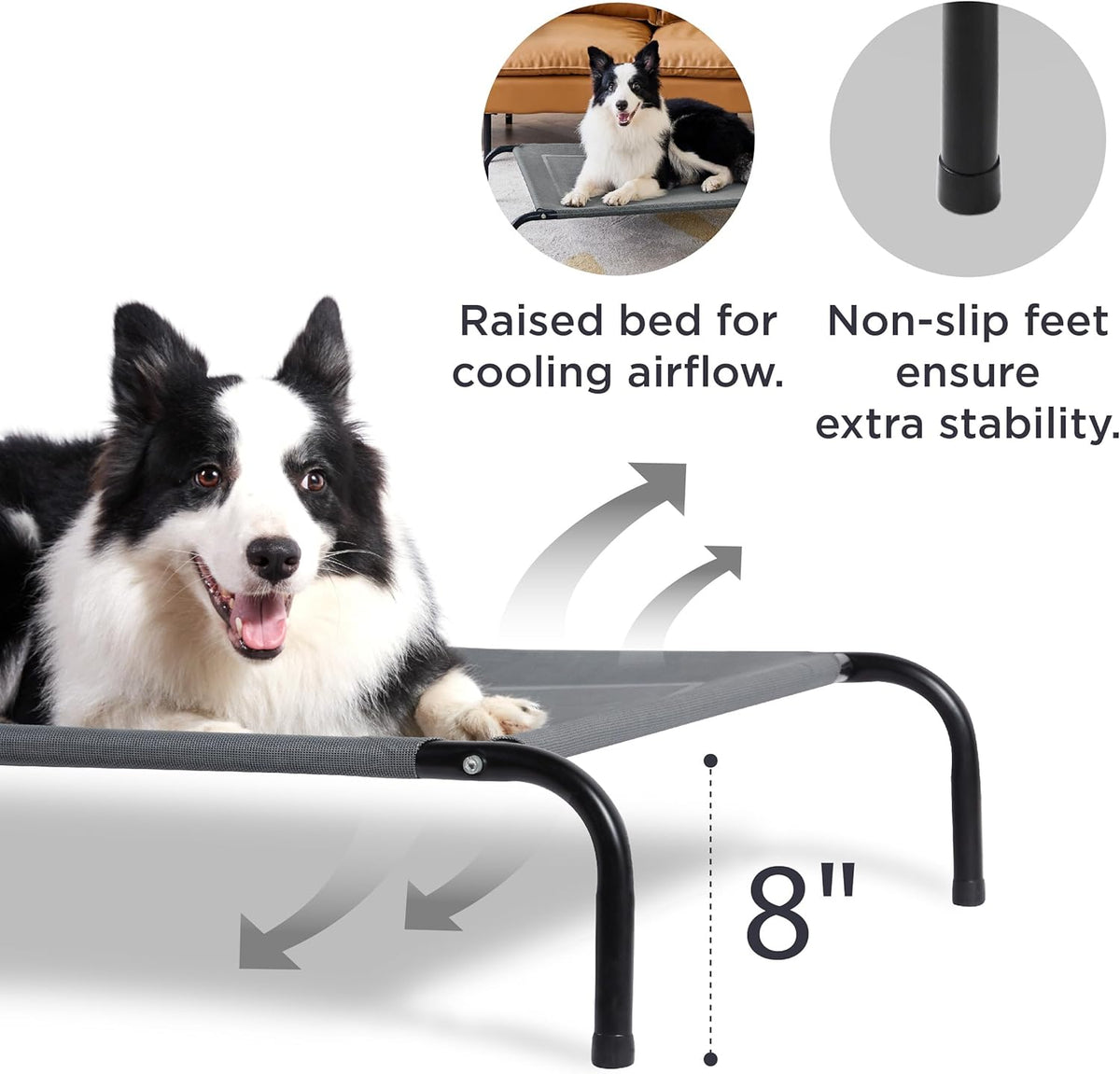 Bedsure Outdoor Elevated XL Dog Bed, Portable Indoor & Outdoor Cooling Raised Cot Pet Hammock Bed