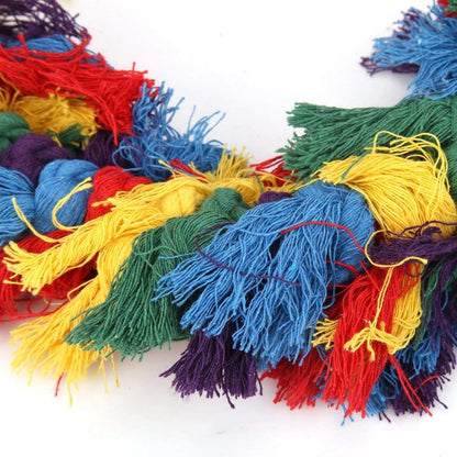 Litewoo Bird Parakeet Colorful Swing Toys,Cotton Rope Chew Hanging Bird Preening Garland Swing for