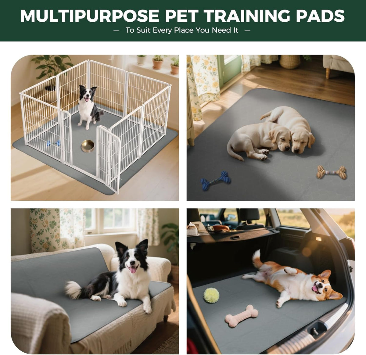 FXW Washable Pee Pads for Dogs, Puppy Pads with Super Absorbent, Specifically Designed for Potty