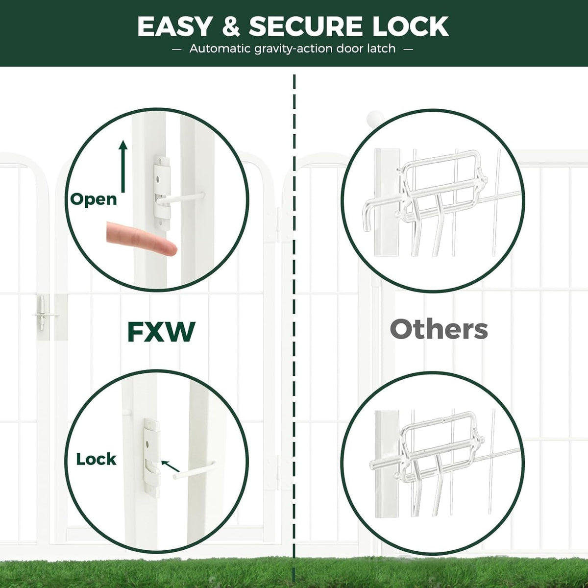 FXW Rollick Unleashed Dog Playpen for Indoor, Yard, RV Camping, 40 inch 48 Panels for Medium and