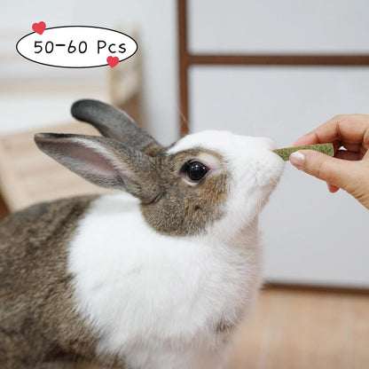 50-60 Pcs Rabbit Chew Toys, Guinea Pig, Hamster, Bunny Chew Toys, Sweet Bamboo, Apple Stick