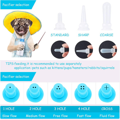 Tondiamo 16 Pieces Pet Feeding Bottle Kit Kitten Bottles Kitten Milk Replacer Puppy Milk Feeder