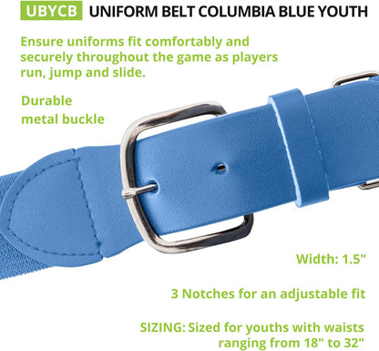 Champion Sports Baseball/Softball Uniform Belt, Comfort Stretch Fit Durable Syntex Tab - Youth &