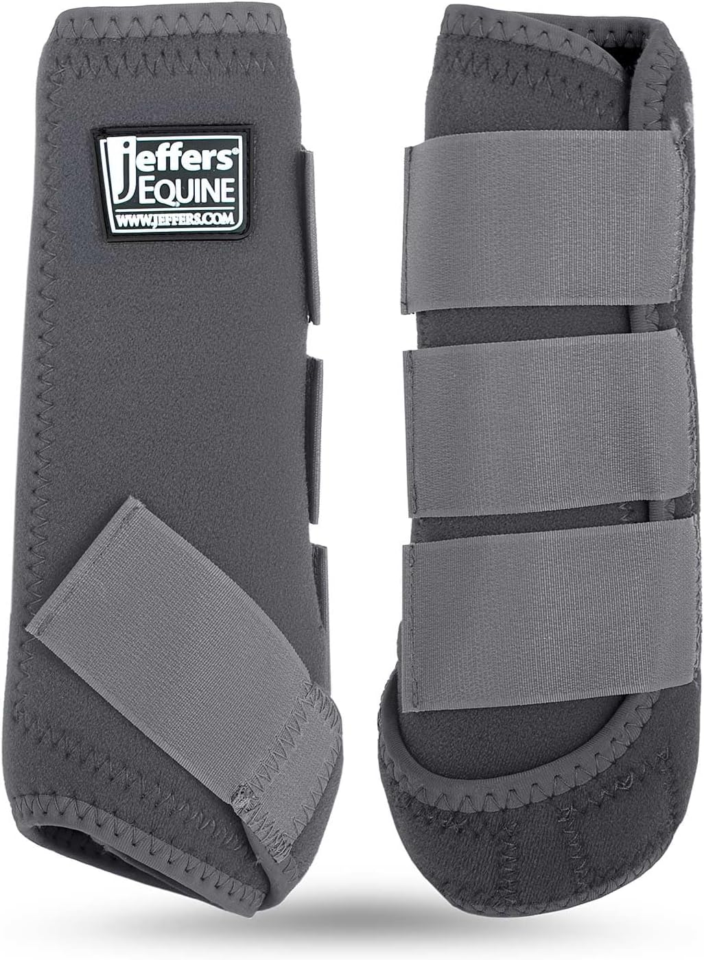 Jeffers Equine Protective Horse Boots 1 Pair Grey - Safe Neoprene Leg Guards & Comfortable Fit