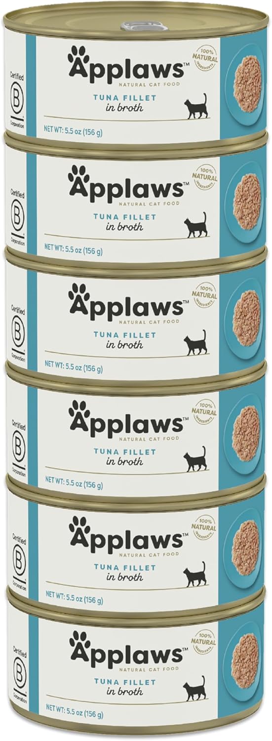 Applaws Natural Wet Cat Food in Broth, Limited Ingredient Canned Wet Cat Food, No Additives, Made