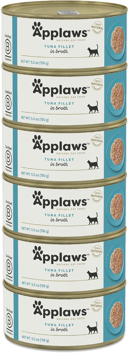 Applaws Natural Wet Cat Food in Broth, Limited Ingredient Canned Wet Cat Food, No Additives, Made