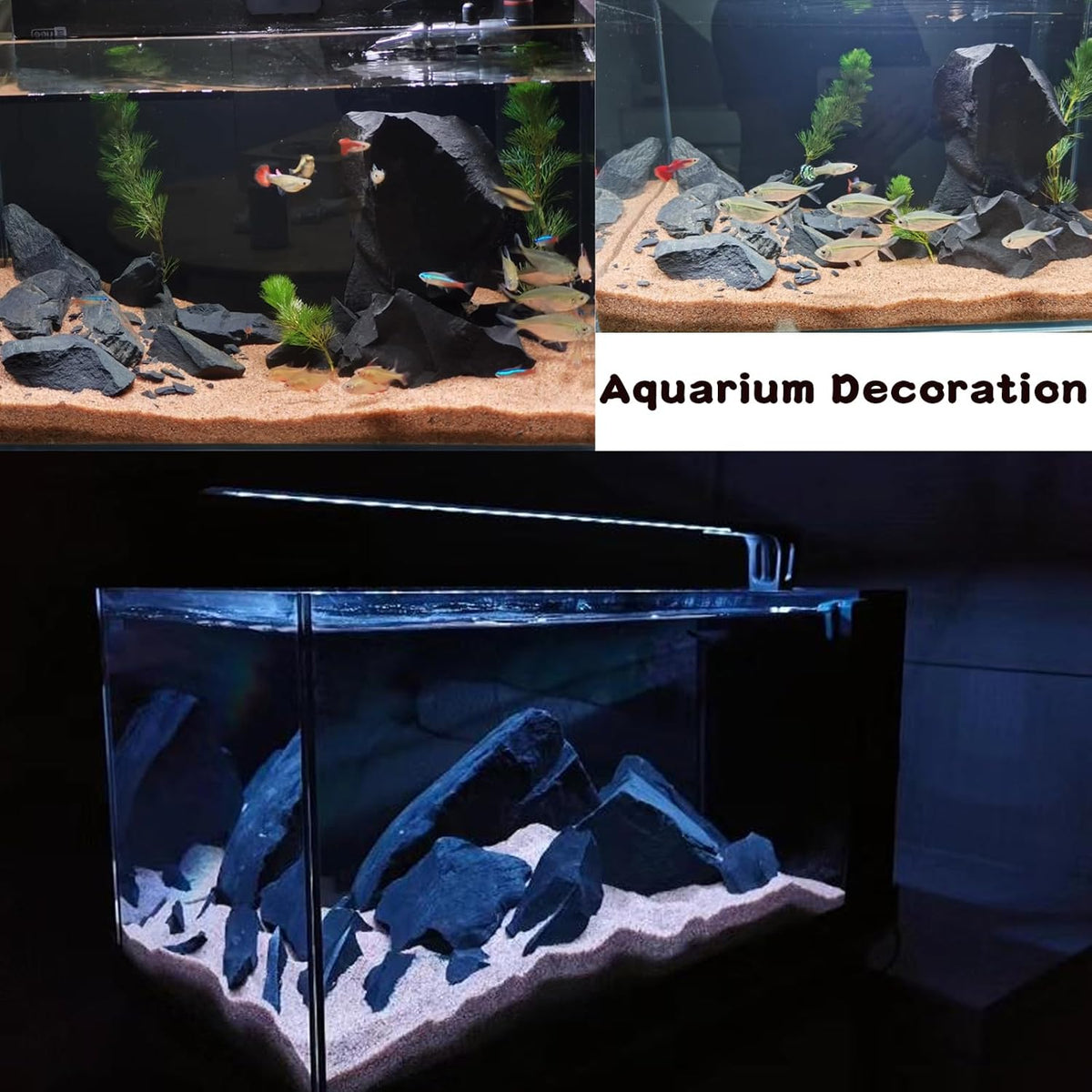 Unocho Aquarium Rock Stone Fish Tank Rocks 5LB Natural Rocks for Aquariums Landscaping Model Tank