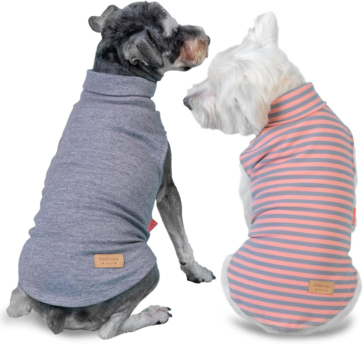 KYEESE 2Pack Dog Sweater Warm Dogs Clothes Stretchy Dachshund Clothes Soft Pets Coats Turtleneck