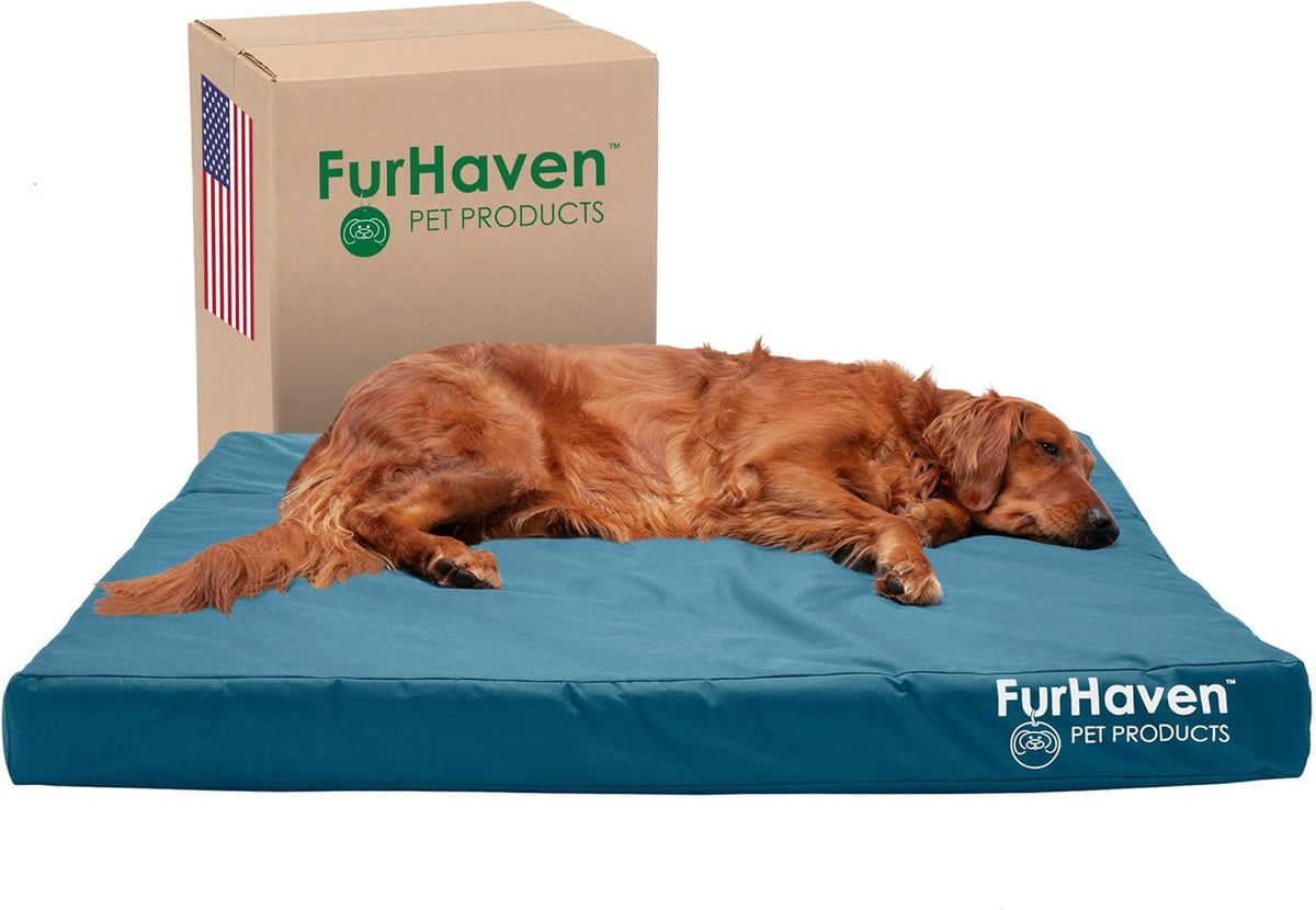 Furhaven Water-Resistant Cooling Gel Dog Bed for Large Dogs w/ Removable Washable Cover, For Dogs