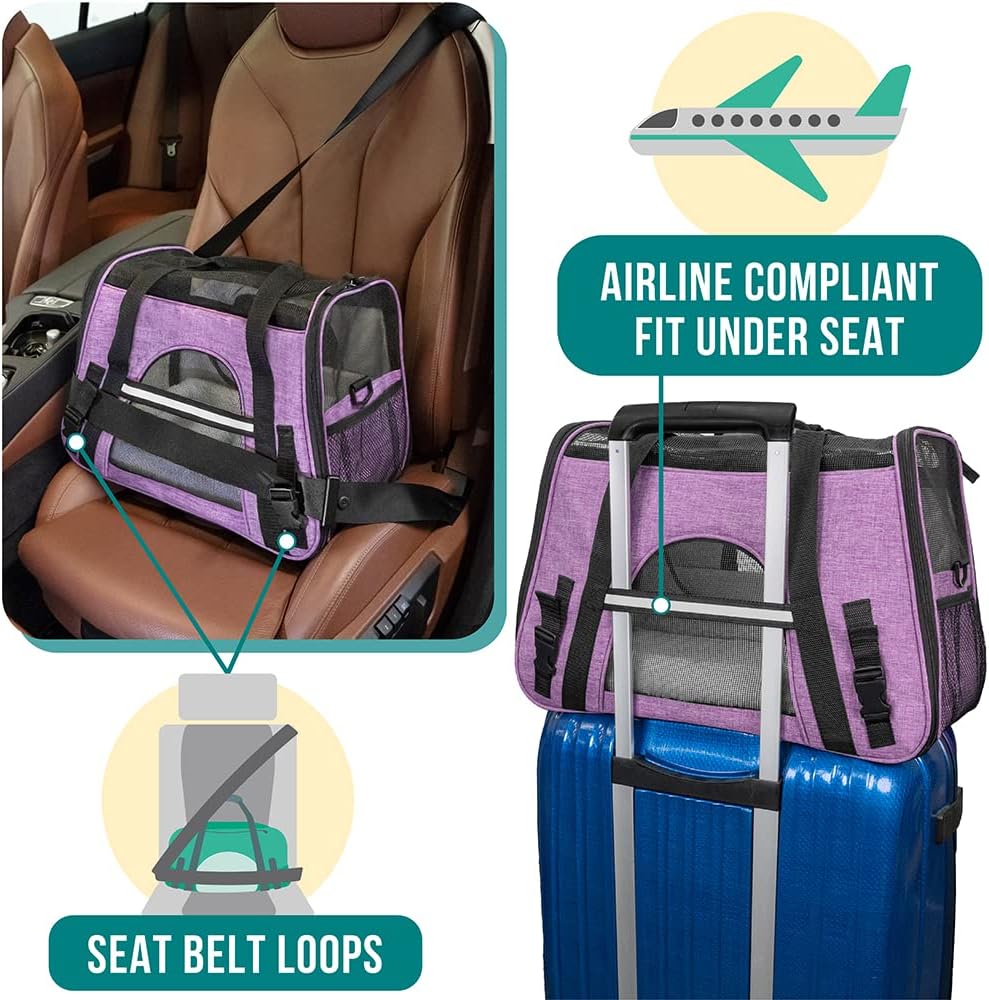 PetAmi Airline Approved Pet Carrier for Cat, Soft Sided Dog Carrier for Small Dog, Cat Travel