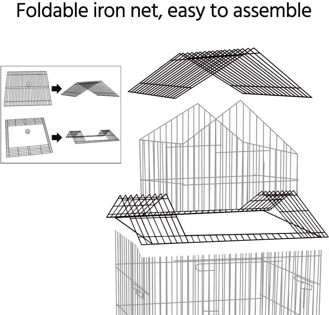 Yaheetech Budgie Cage 55-inch Rolling Standing Triple Roof Medium Parrot Cage Pet Bird Cage with