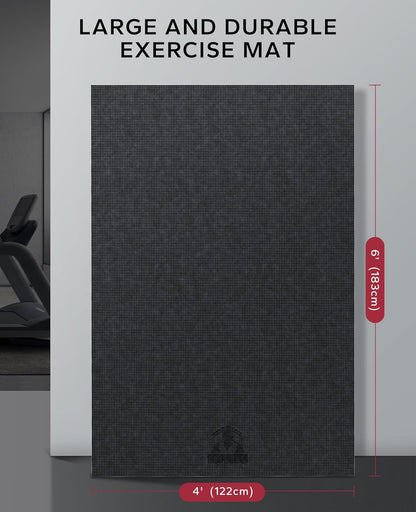HAPBEAR Extra Large Exercise Mat-7'x5'/6'x8'/6'x9'/6'x10'/6'x12'x8mm(1/3 inch),Non-Slip, Ultra