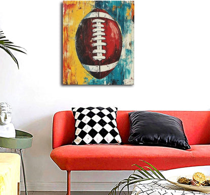 Graffiti Football Bathroom Pictures Wall Art, Rugby Sport Bathroom Wall Decor, Colorful Football